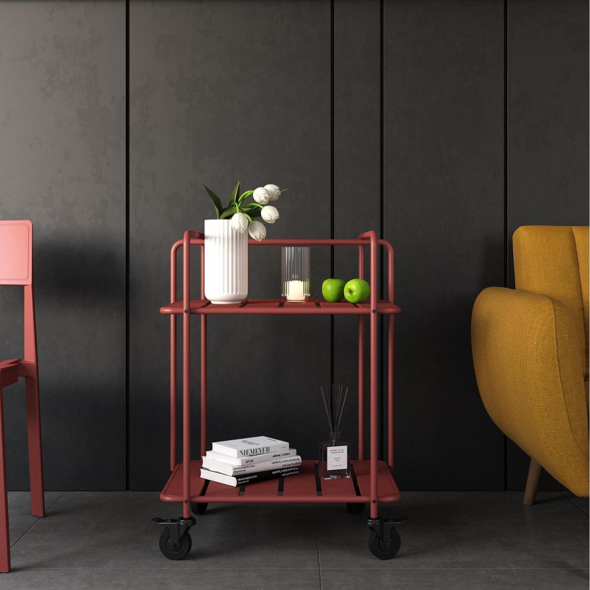 Folding Serving Cart - Persimmon
