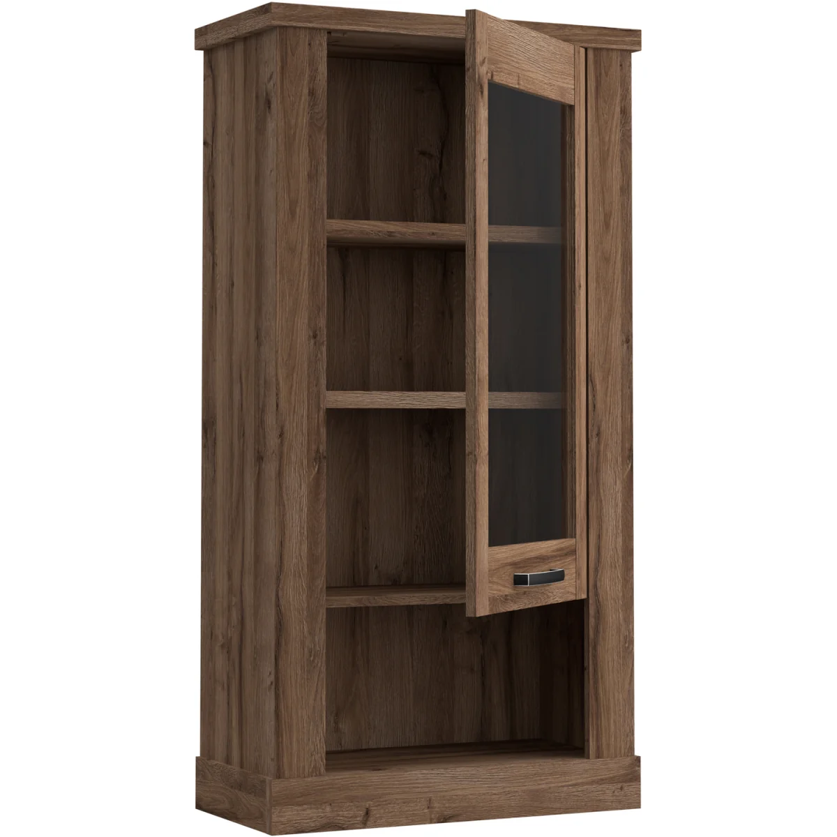 Corona 1 Door  Wall Display Cabinet in Tabak Oak - Tabak Oak – image 3
