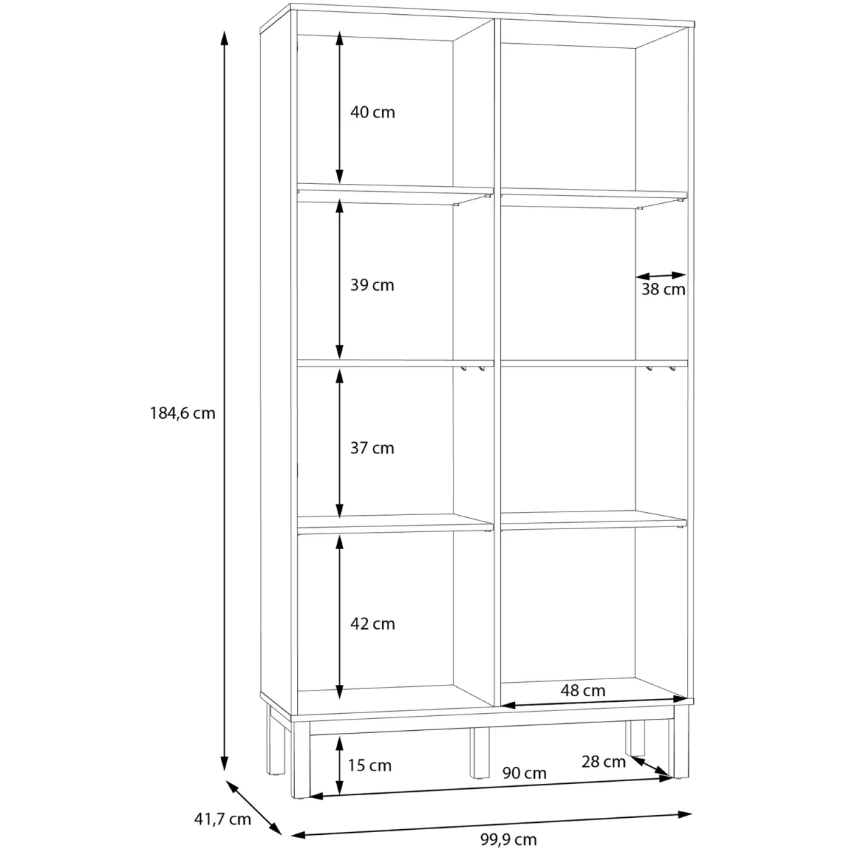 Wensley Display Cabinet with 1 Door and  1 Glass Door in Light Grey and Oak - Light Grey & Oak – image 7