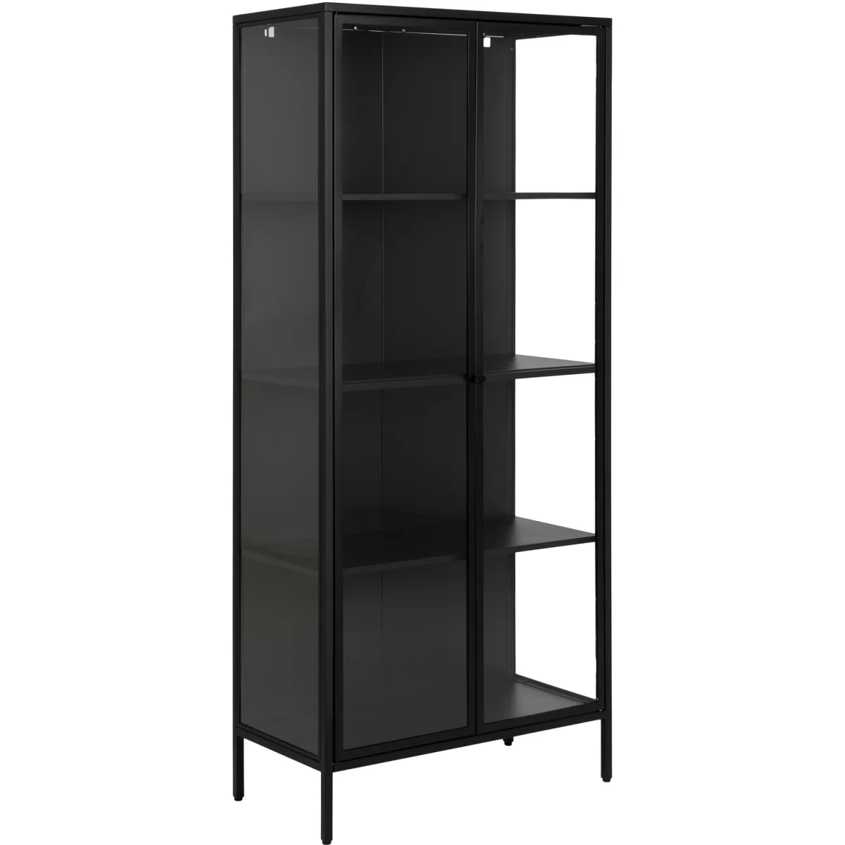 Newcastle Tall 2 Door Display Cabinet in Matt Black - Black – image 3