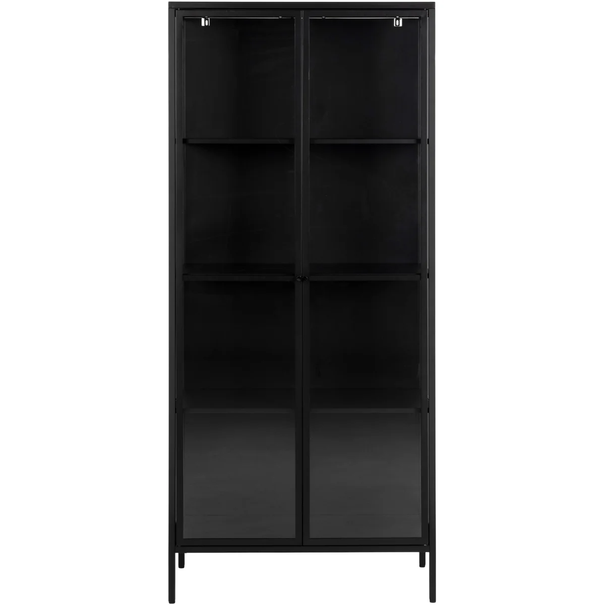 Newcastle Tall 2 Door Display Cabinet in Matt Black - Black – image 4