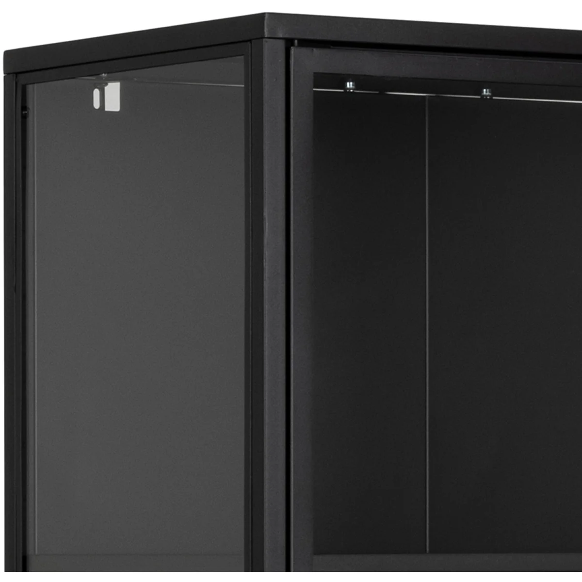 Newcastle Tall 2 Door Display Cabinet in Matt Black - Black – image 6