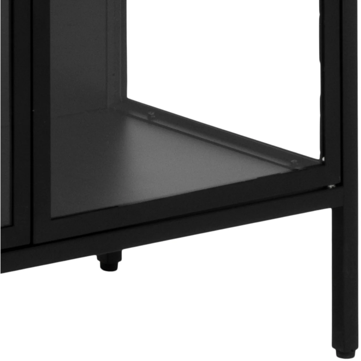 Newcastle Tall 2 Door Display Cabinet in Matt Black - Black – image 7