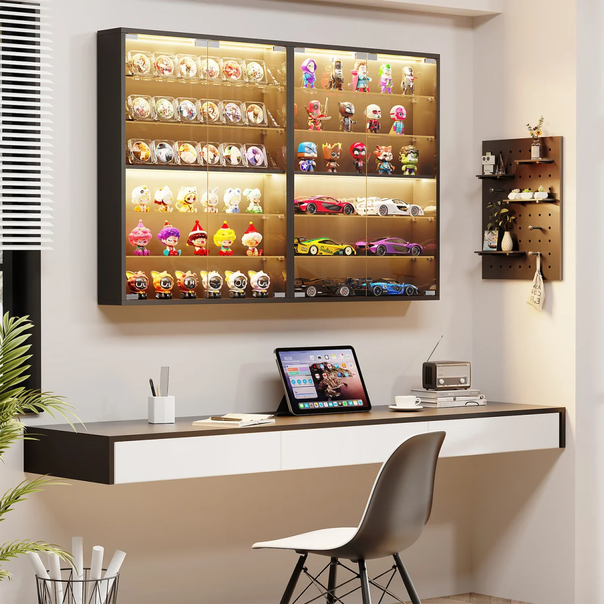 BROTTAR 6-Tier Wall Display Case with Glass Doors - Black – image 7