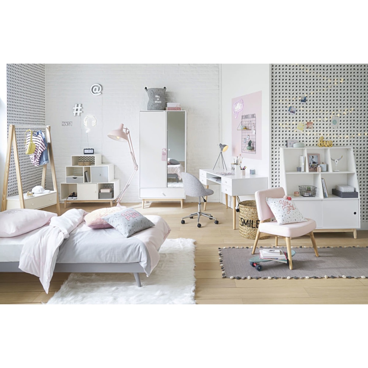 White Bookcase with 2 Sliding Doors Joy – image 3