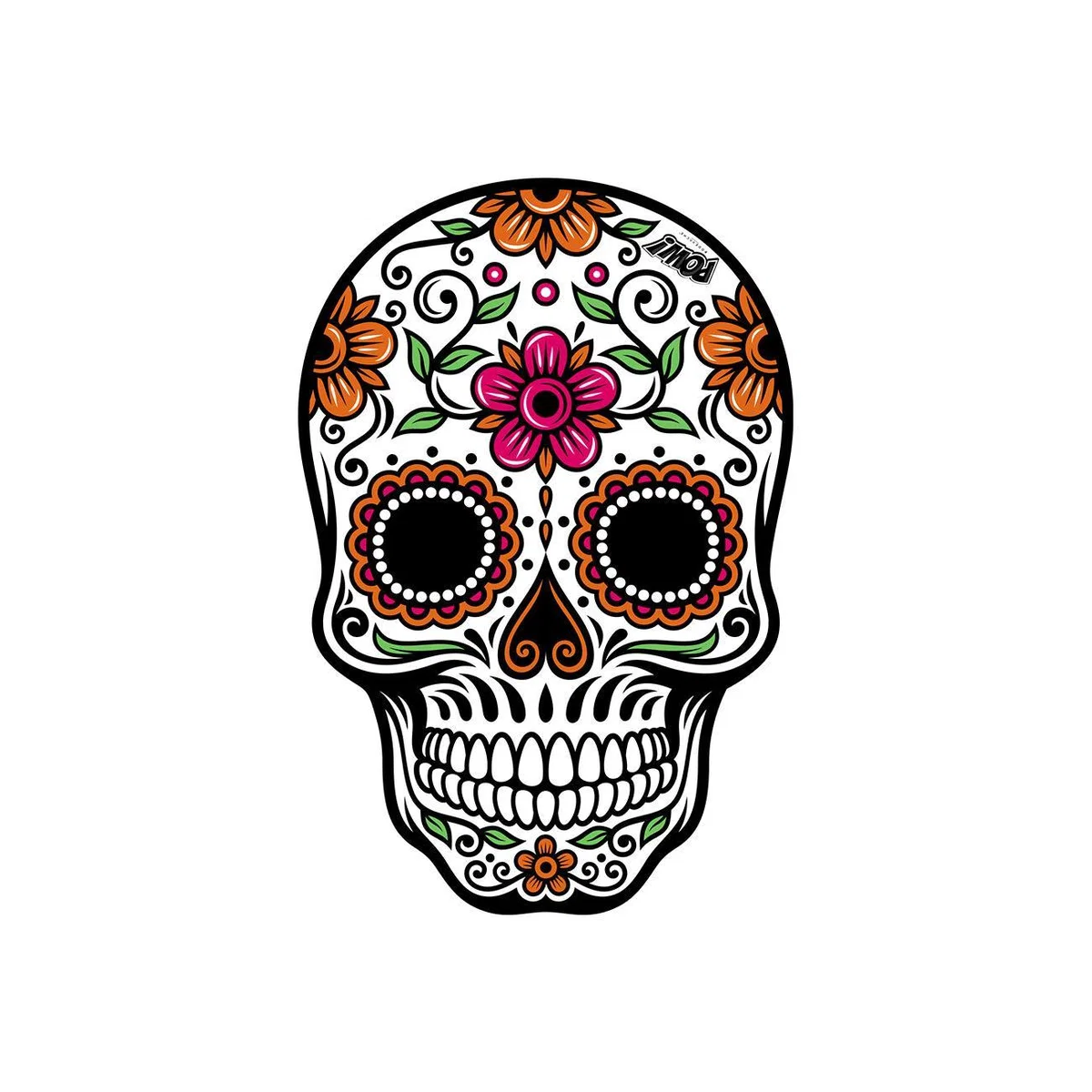 PODEVACHE - Skull Vinyl Floor Mat - Pink/Orange – image 1