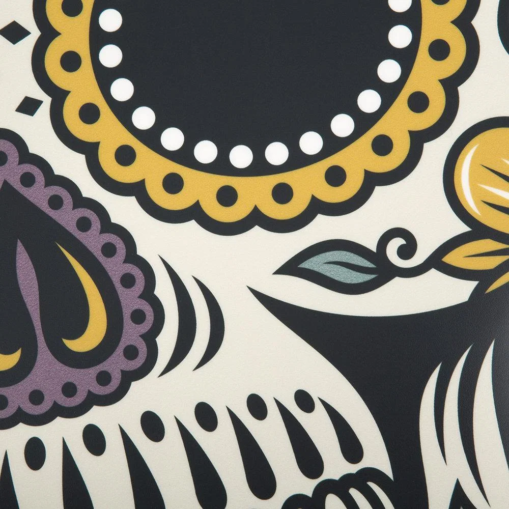 PODEVACHE - Skull Vinyl Floor Mat - Yellow/Purple – image 4