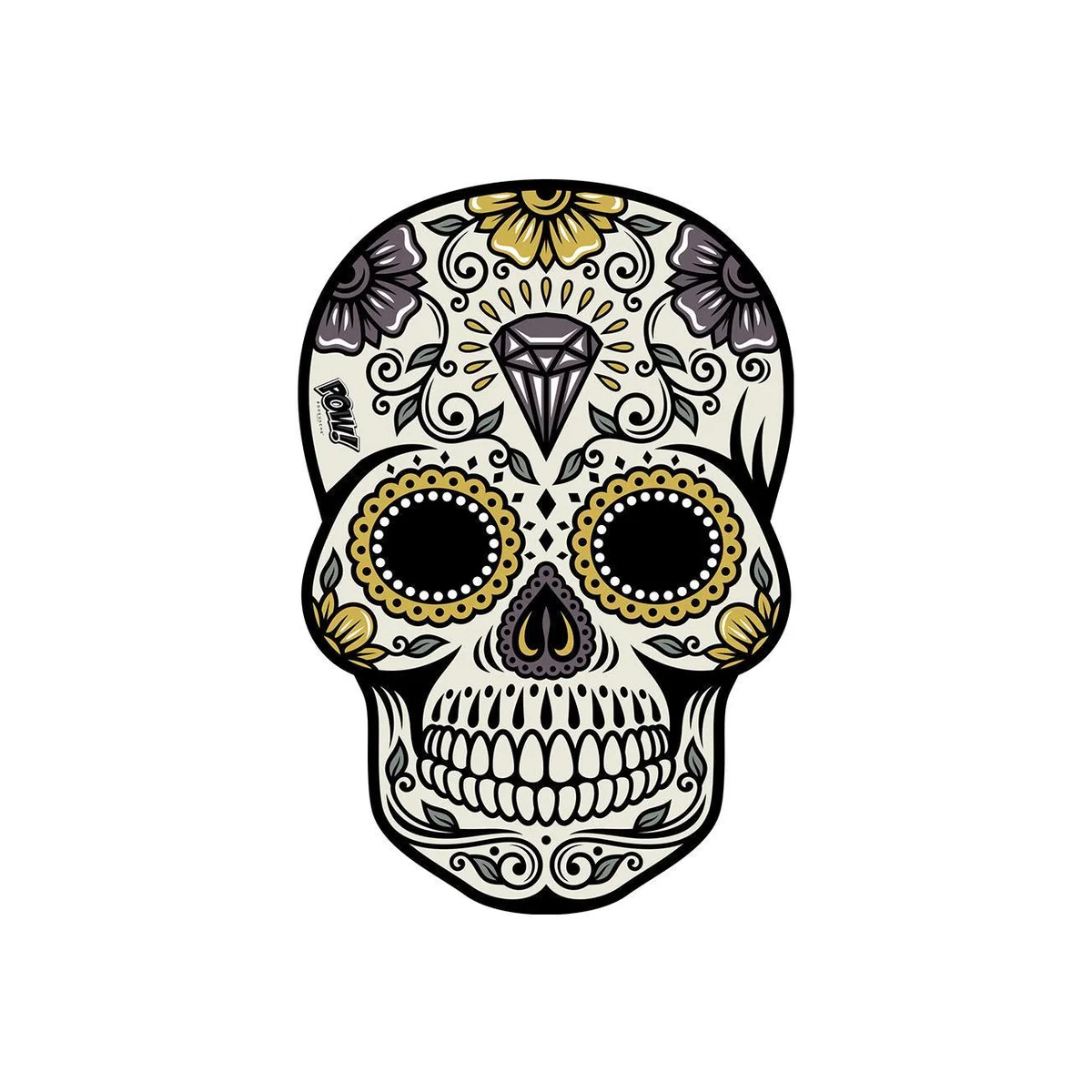 PODEVACHE - Skull Vinyl Floor Mat - Yellow/Purple – image 1