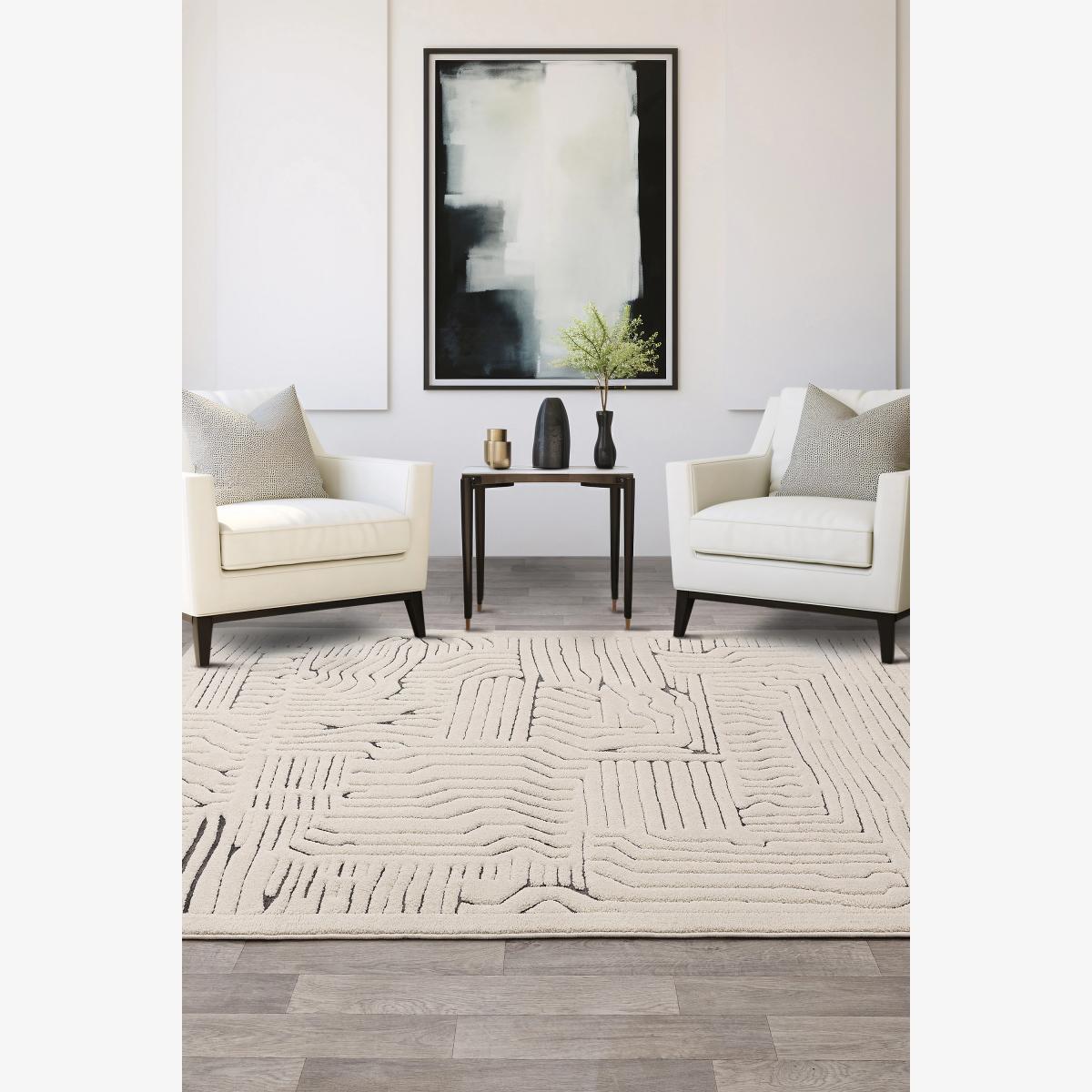 Valley Ivory & Charcoal Route Rug – image 1