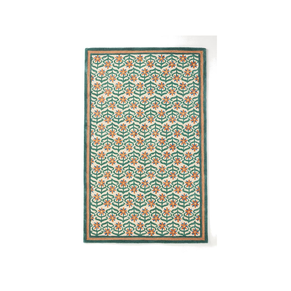 Printed Goods Tufted Wool Floral Rug – image 1