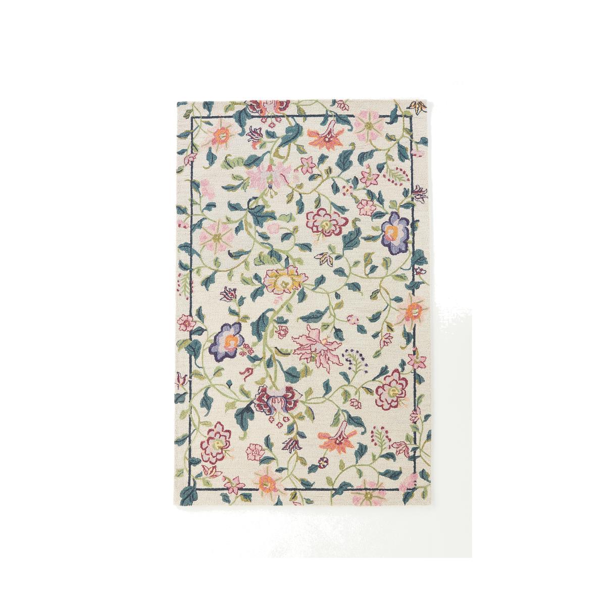 Tufted Hattie Floral Wool Rug – image 1
