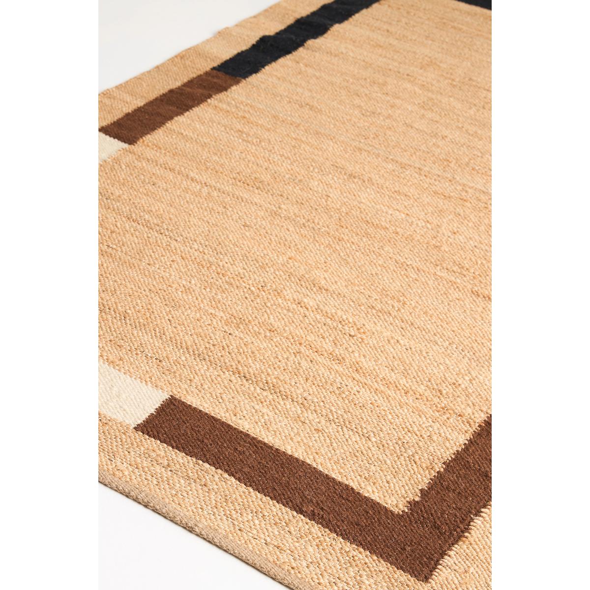 Vela Flatwoven Jute Colourblock-Border Rug – image 2