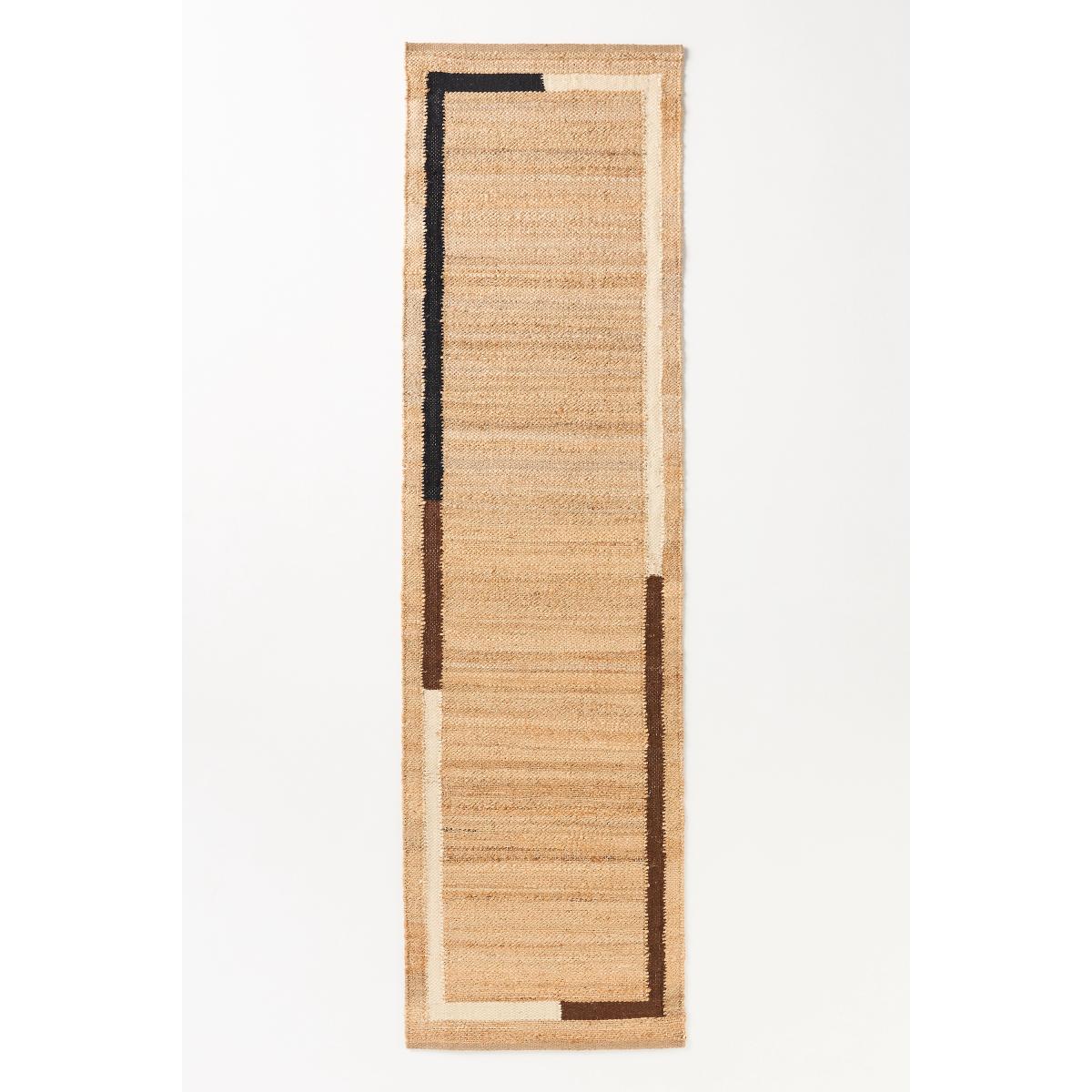Vela Flatwoven Jute Colourblock-Border Rug – image 3