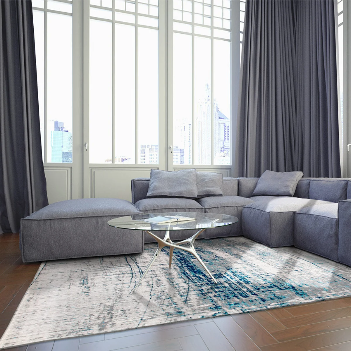 Madmen Griff Rug, 2.4m x 3.4m / Bronx Azurite – image 3