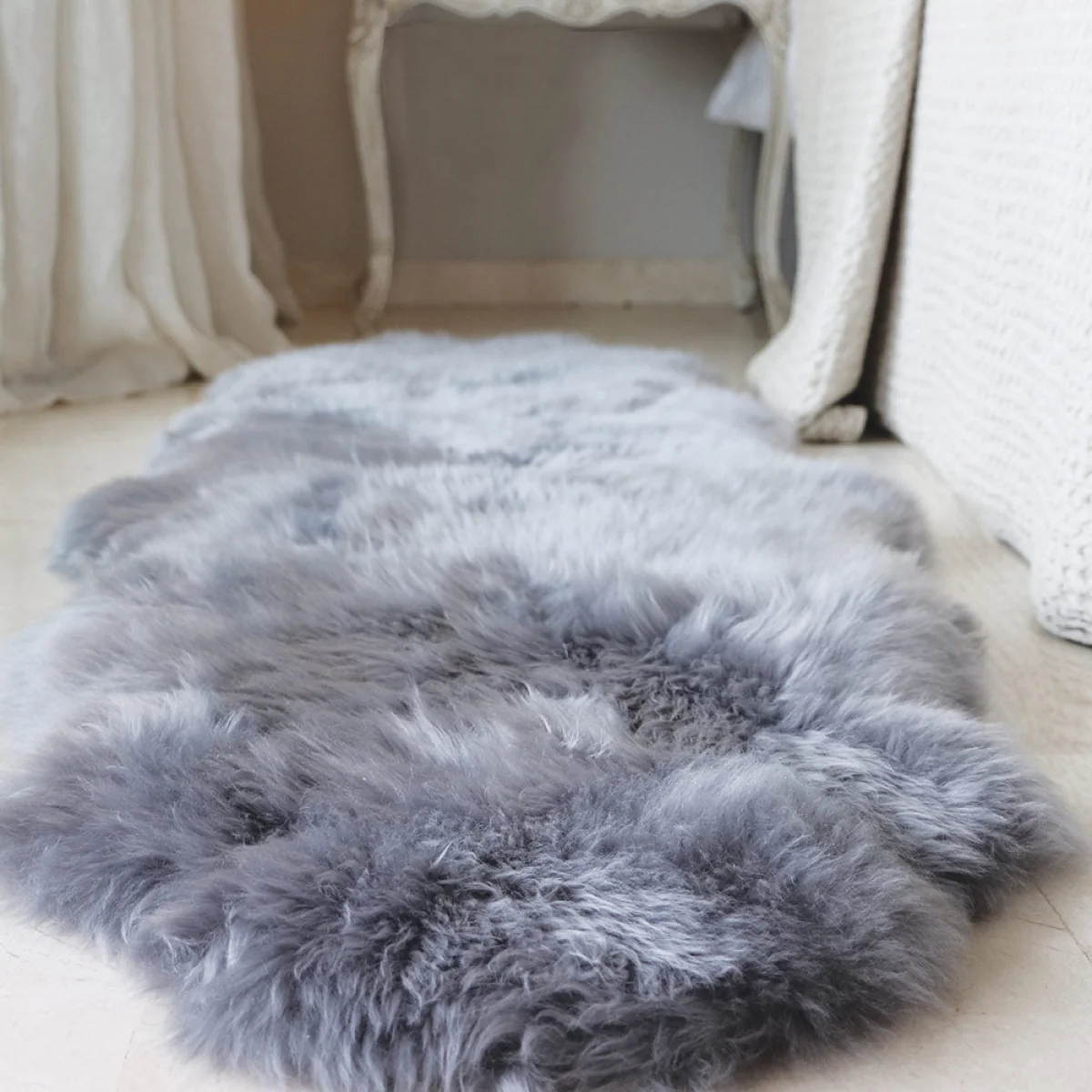 Australian Genuine Sheepskin Rug, Single / Grey – image 3
