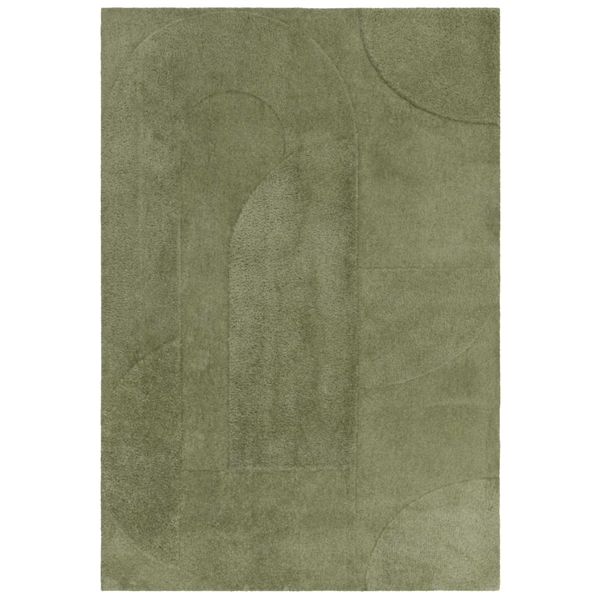 ILLUSION 200X290CM GREEN RUG, Square Polyester | Barker & Stonehouse