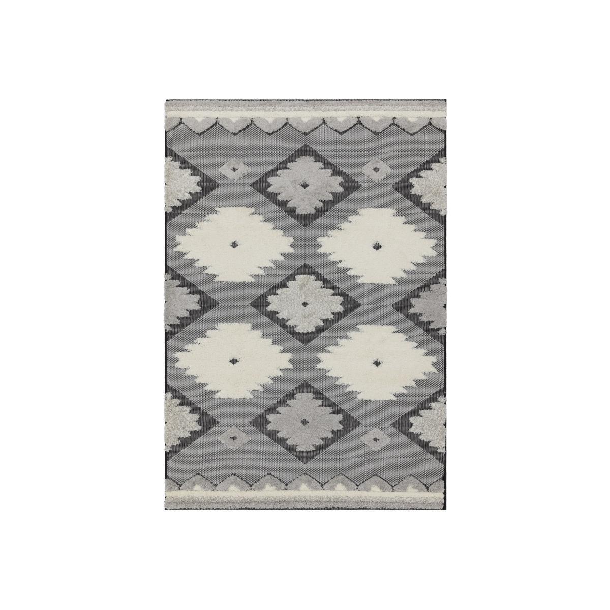 Tate Tufted Rug, Black and Cream