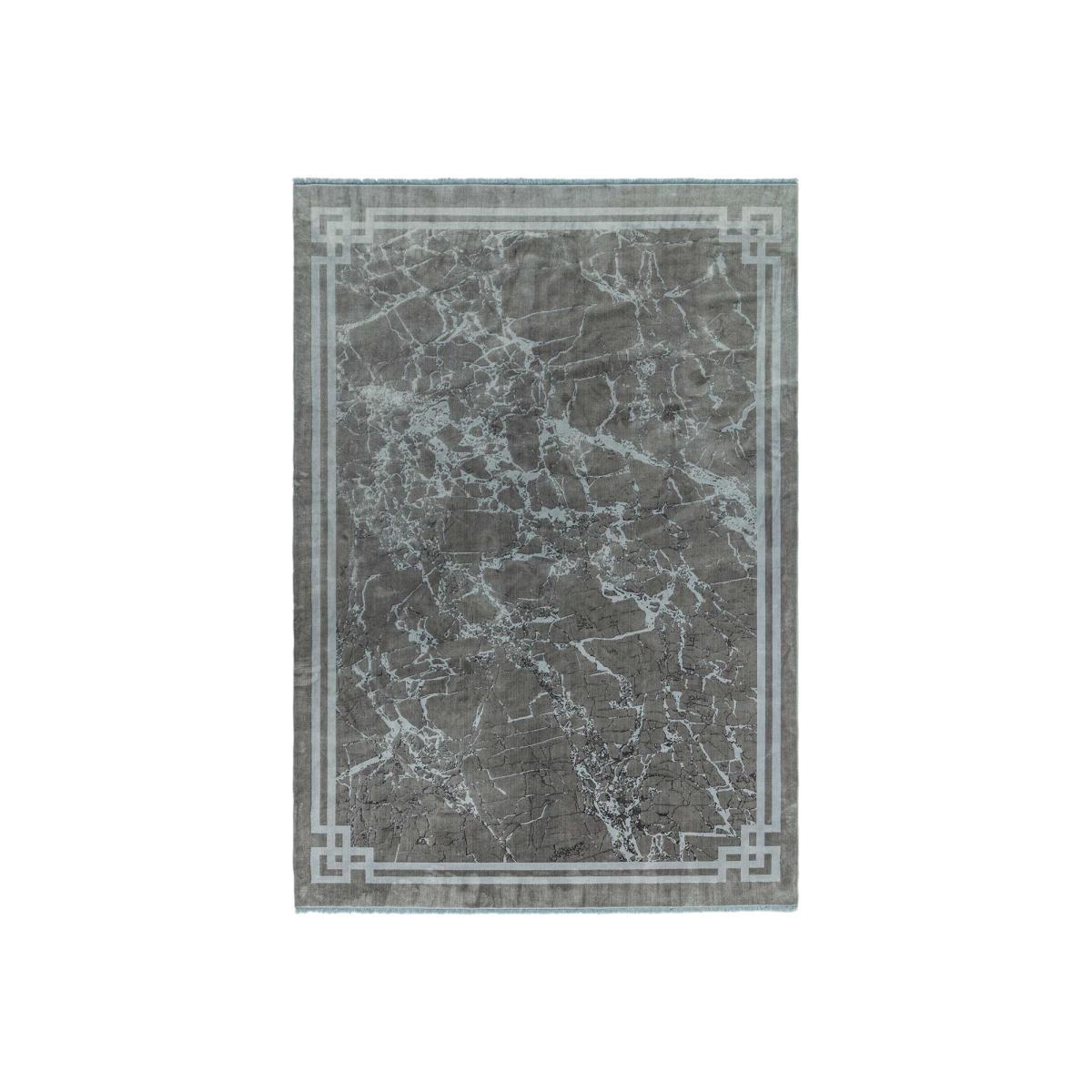 Zadana Rug, Silver with border