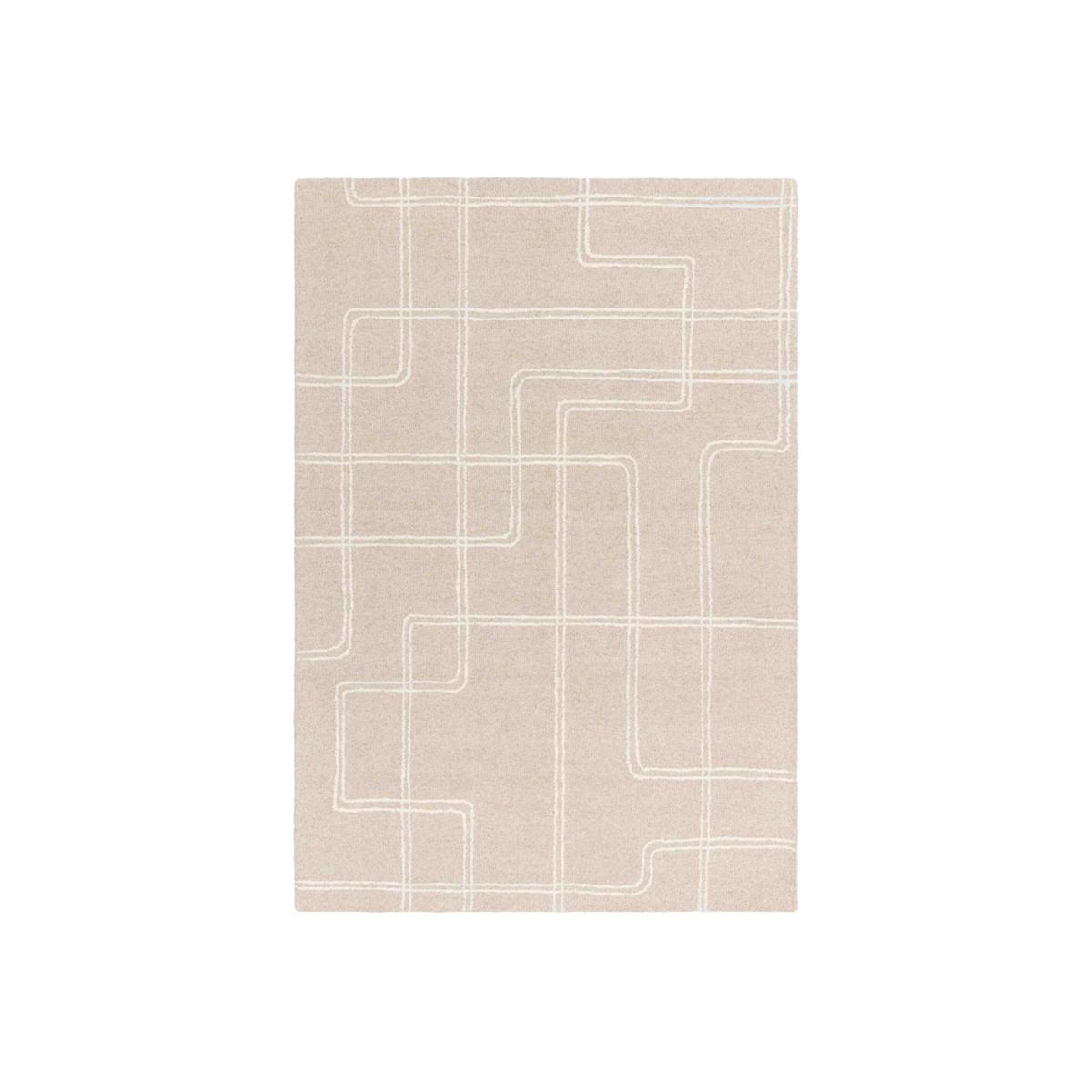 AYLA 200X300CM SAND RUG, Square, Neutral 100% Wool | Barker & Stonehouse