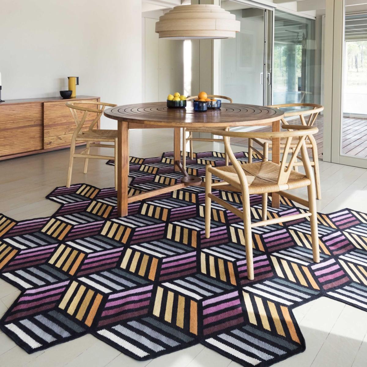 Orange Killim Parquet Hexagon – image 2