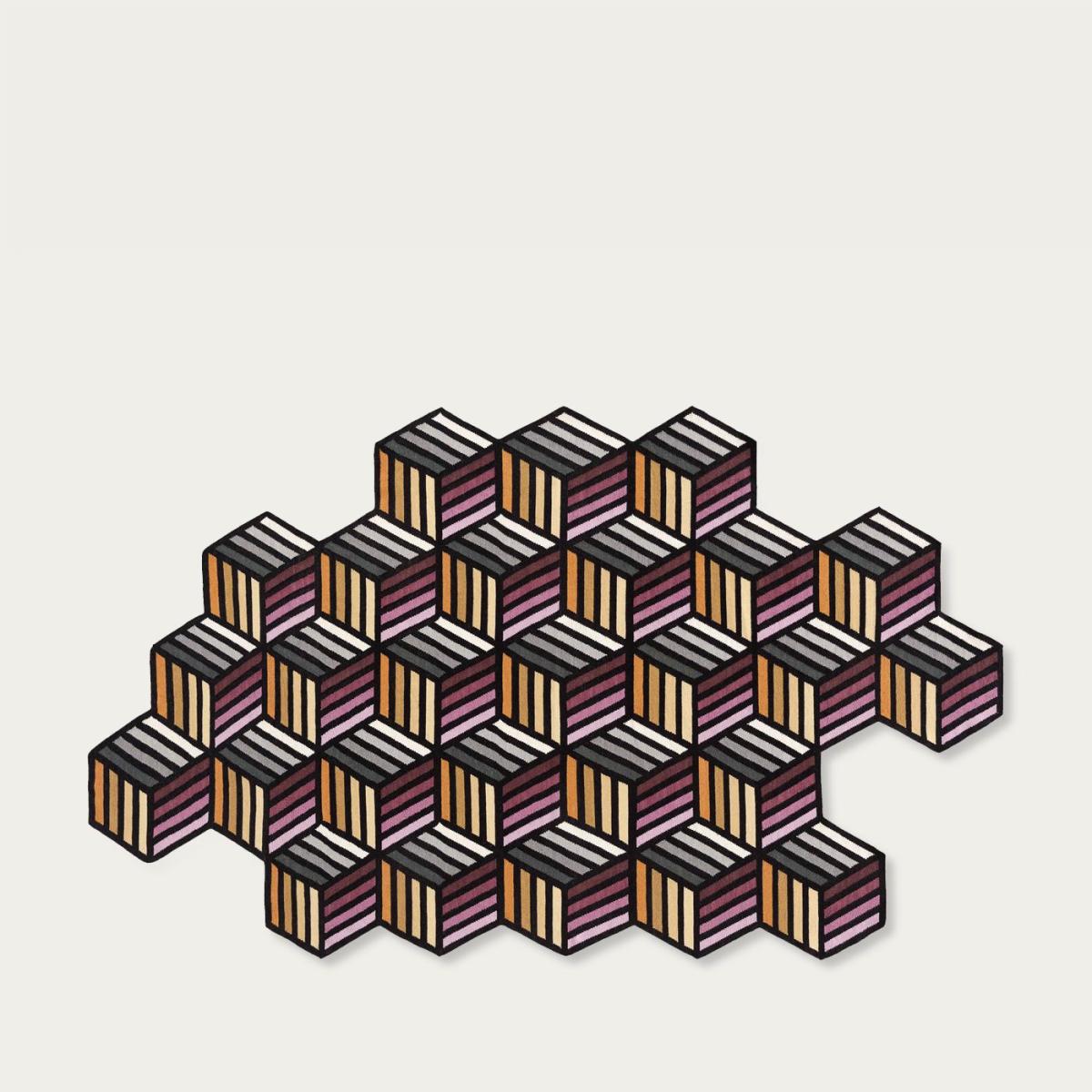 Orange Killim Parquet Hexagon – image 1