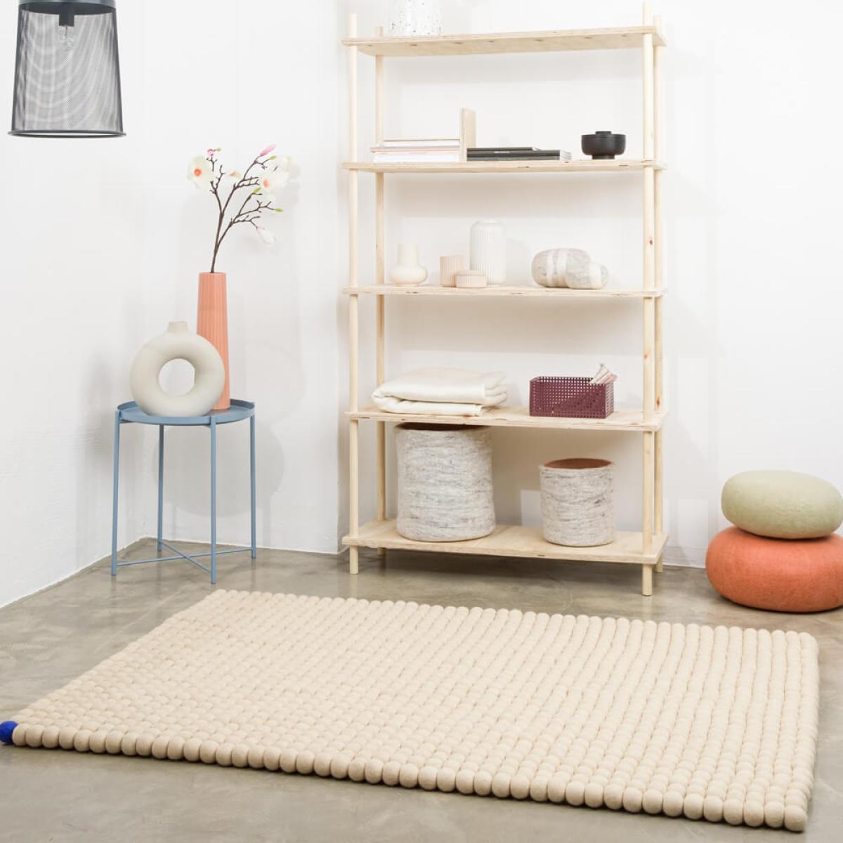 Beige Square Felt Ball Rug Big One – image 2