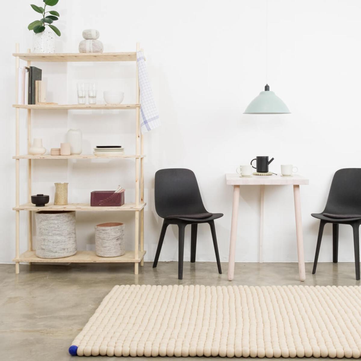 Beige Square Felt Ball Rug Big One – image 4