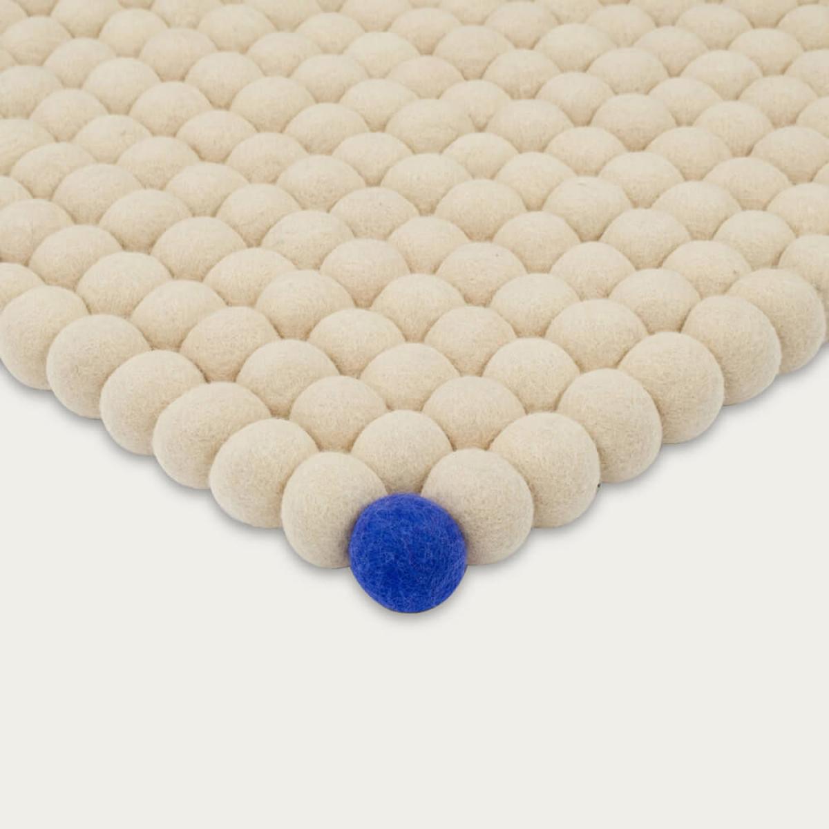 Beige Square Felt Ball Rug Big One – image 5