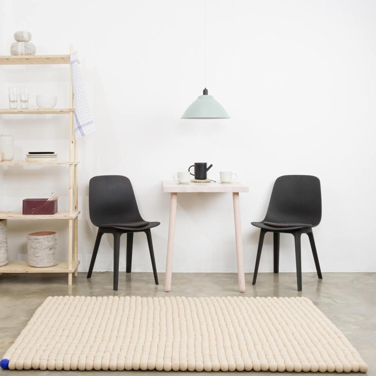 Beige Square Felt Ball Rug Big One – image 7