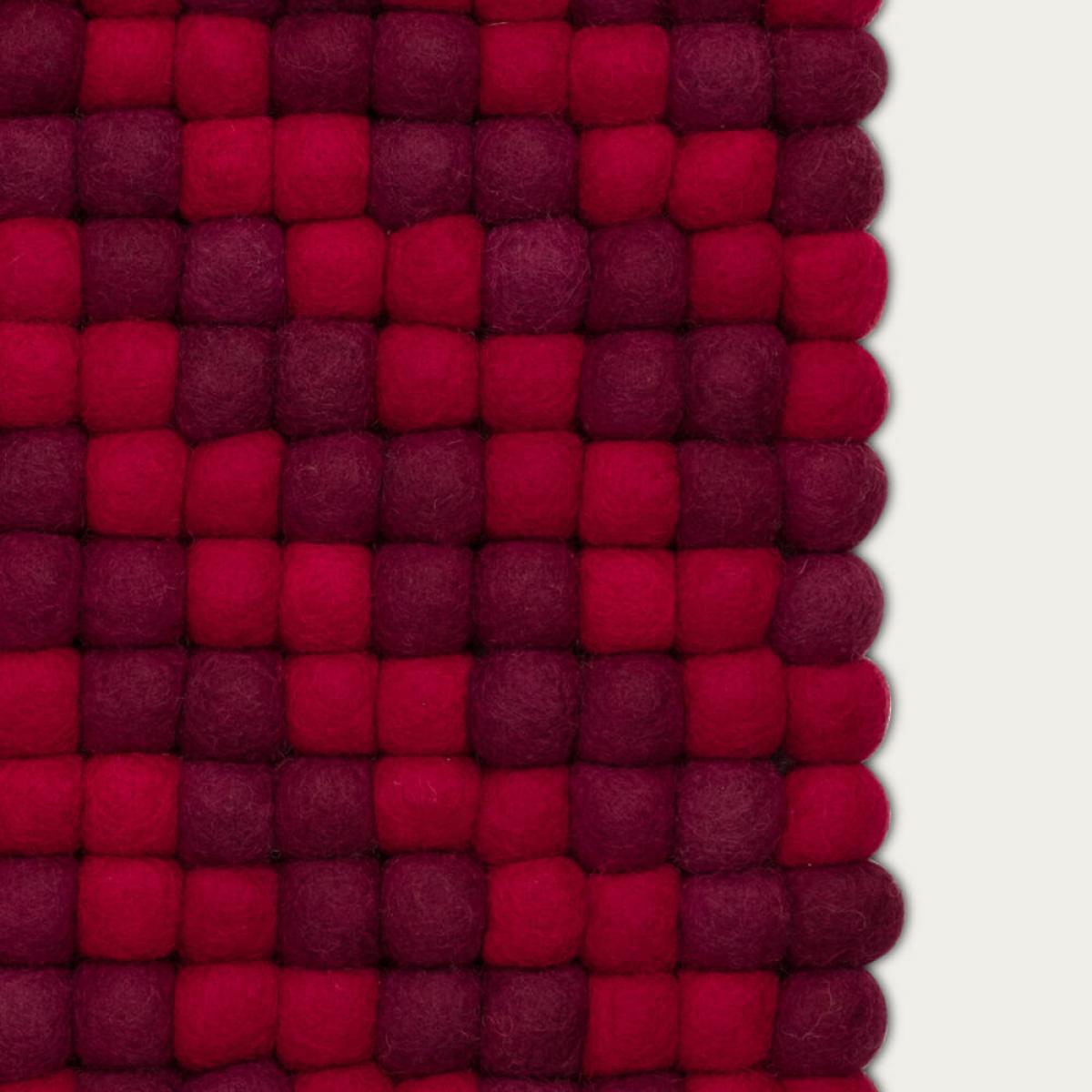 Maroon Weave Felt Ball Rug – image 2
