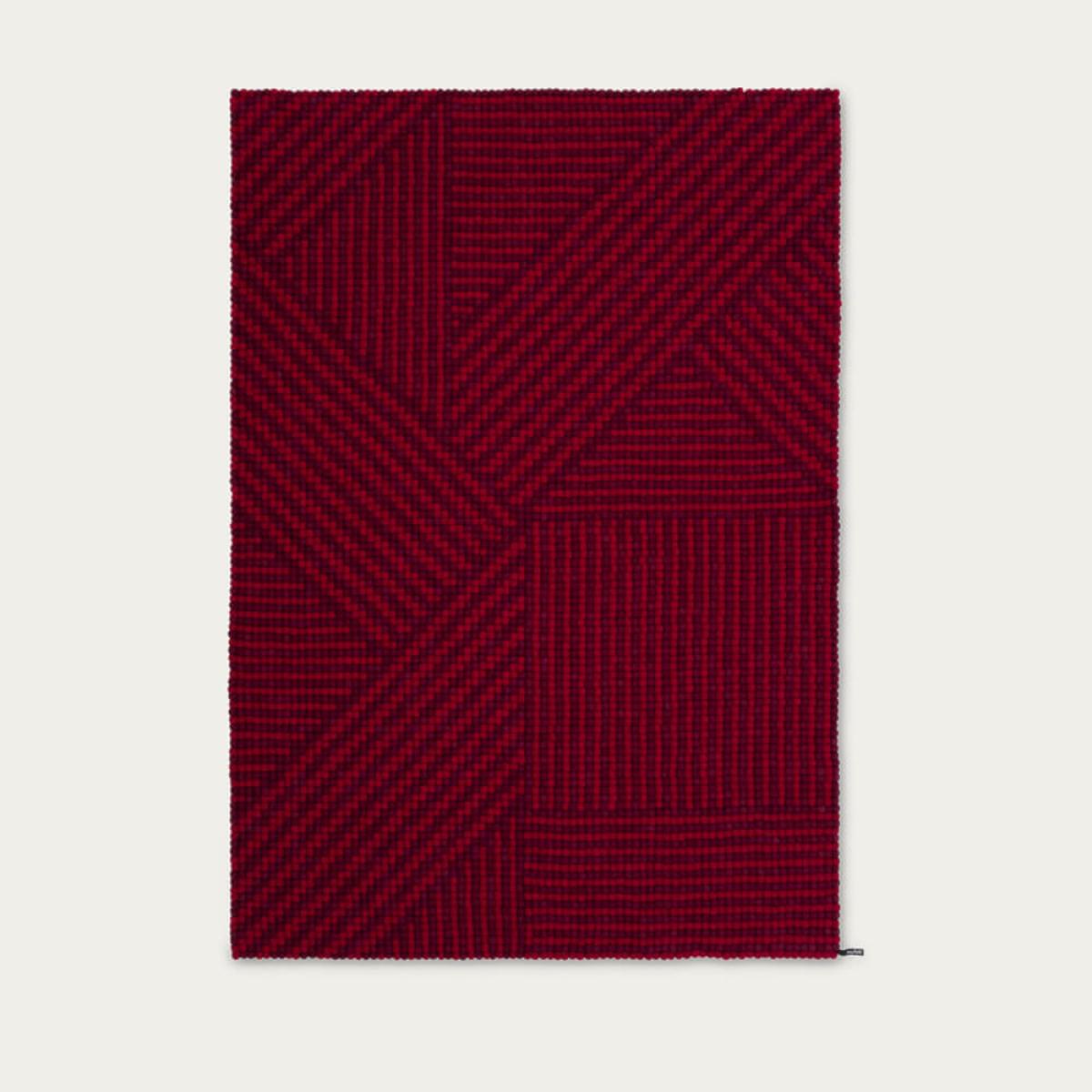 Maroon Weave Felt Ball Rug – image 1