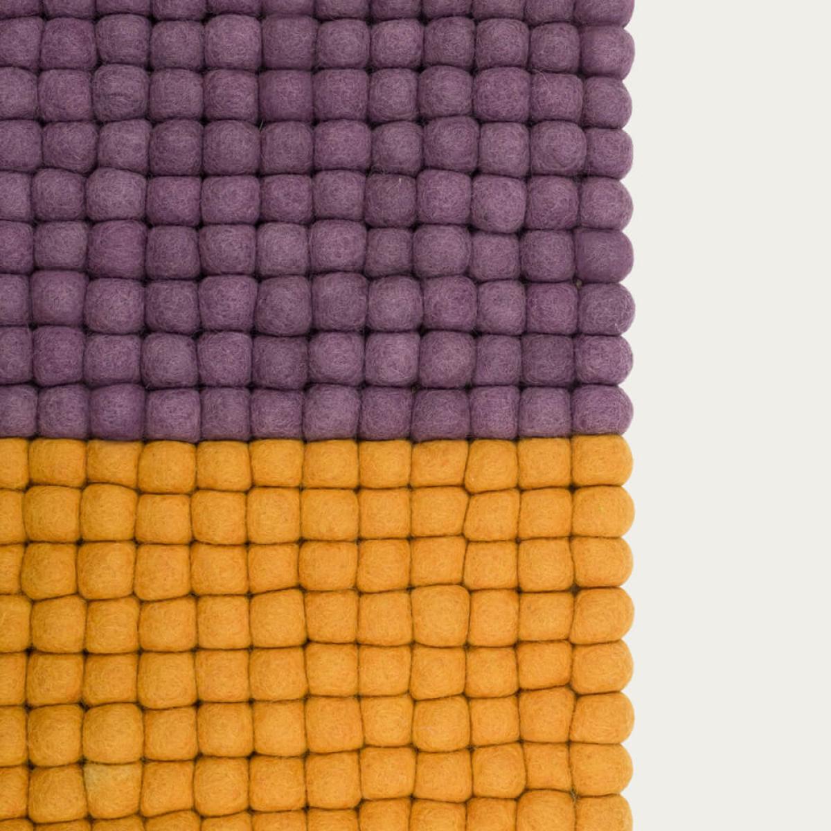 Yellow/Violet Contrast Felt Ball Rug – image 7