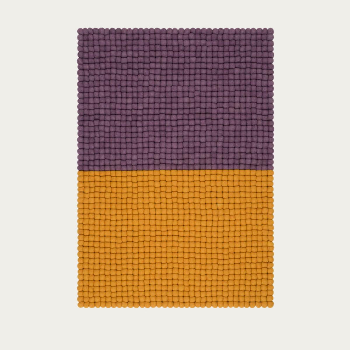 Yellow/Violet Contrast Felt Ball Rug – image 1