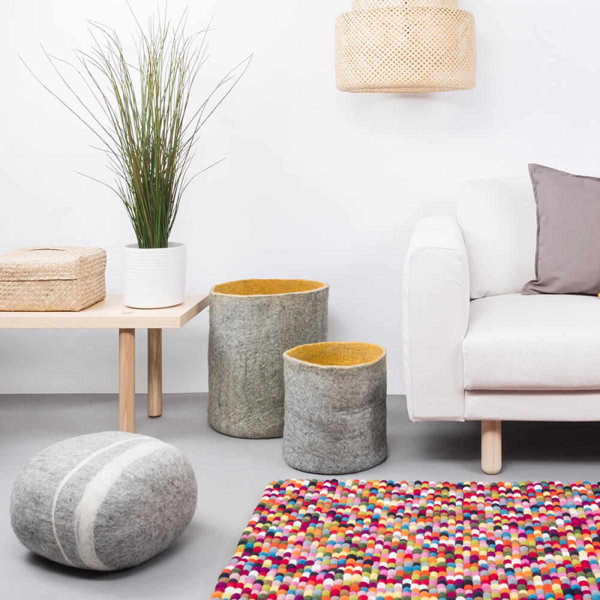 Felt Ball Rug Lotte Square – image 2
