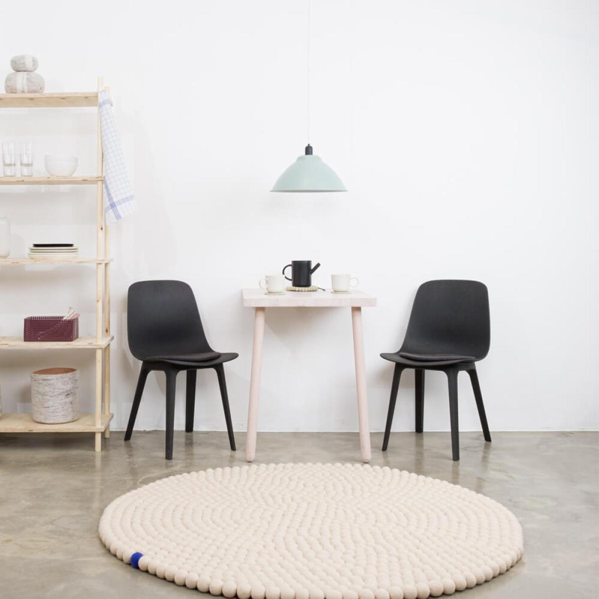 Beige Round Felt Ball Rug Big One – image 5