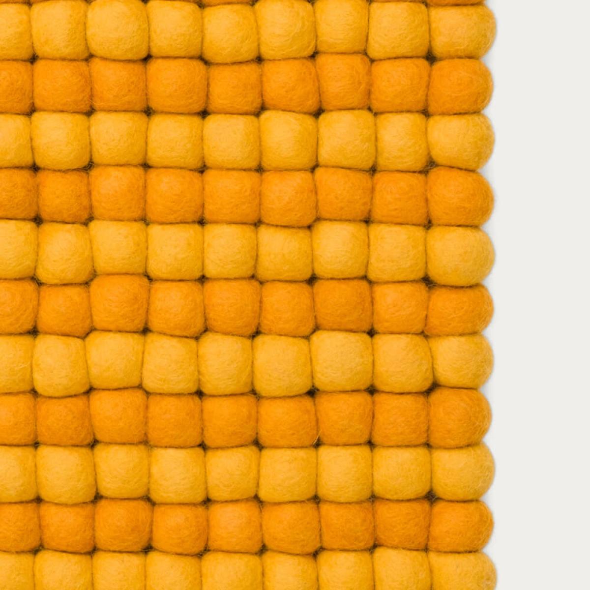 Yellow Weave Felt Ball Rug – image 2