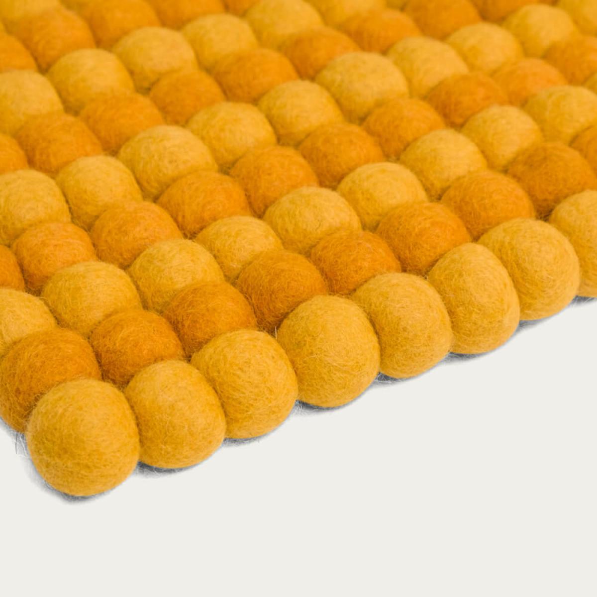 Yellow Weave Felt Ball Rug – image 3