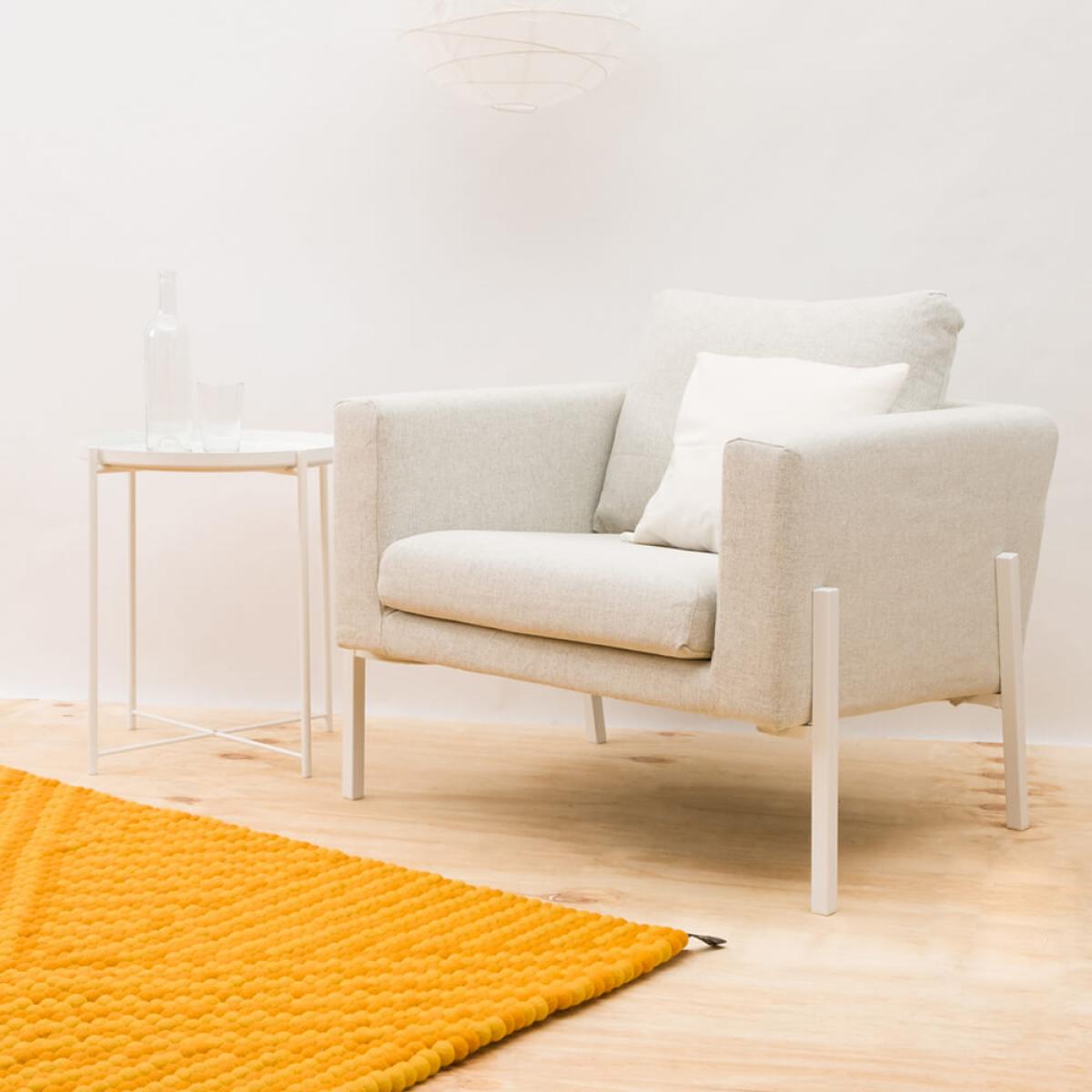 Yellow Weave Felt Ball Rug – image 5