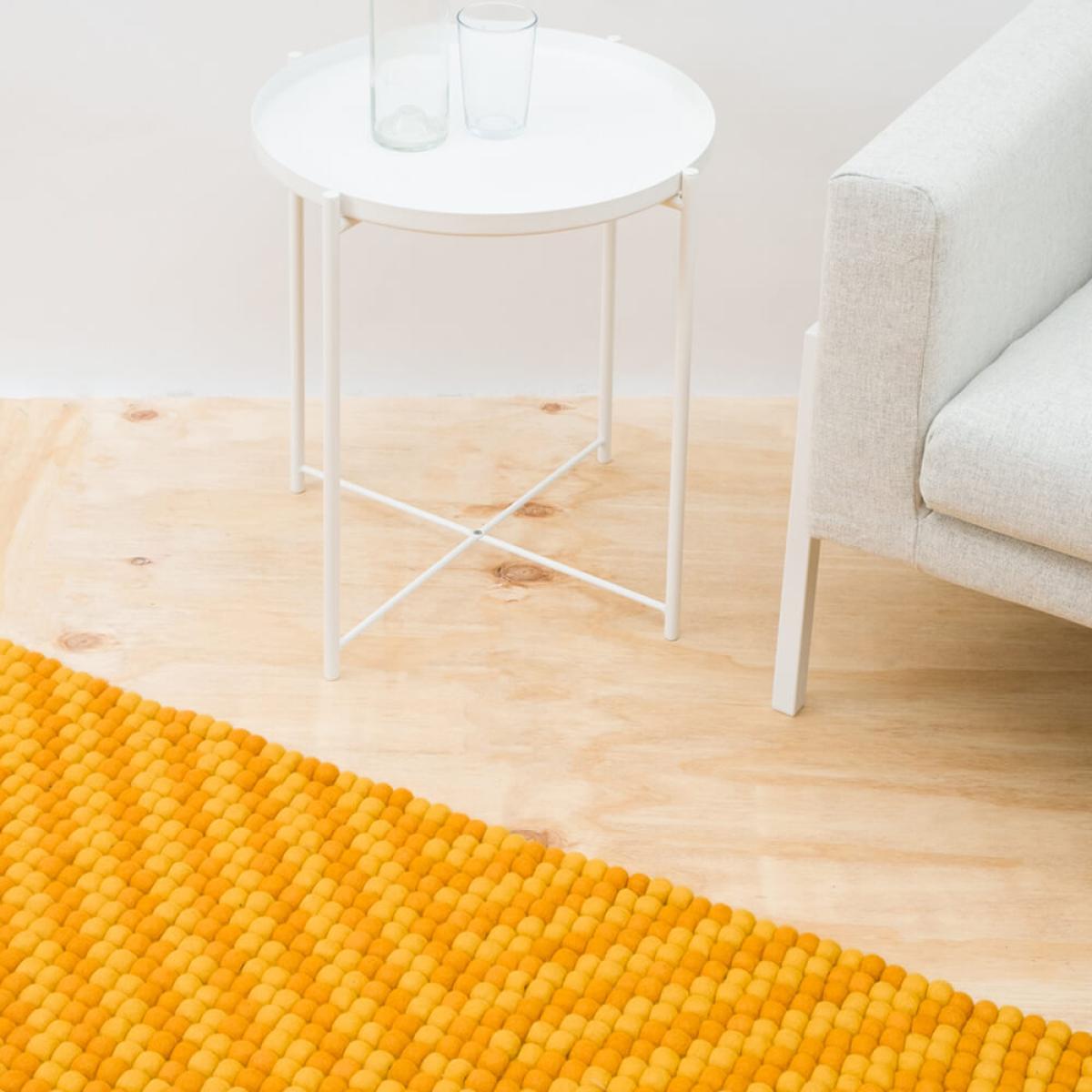 Yellow Weave Felt Ball Rug – image 6