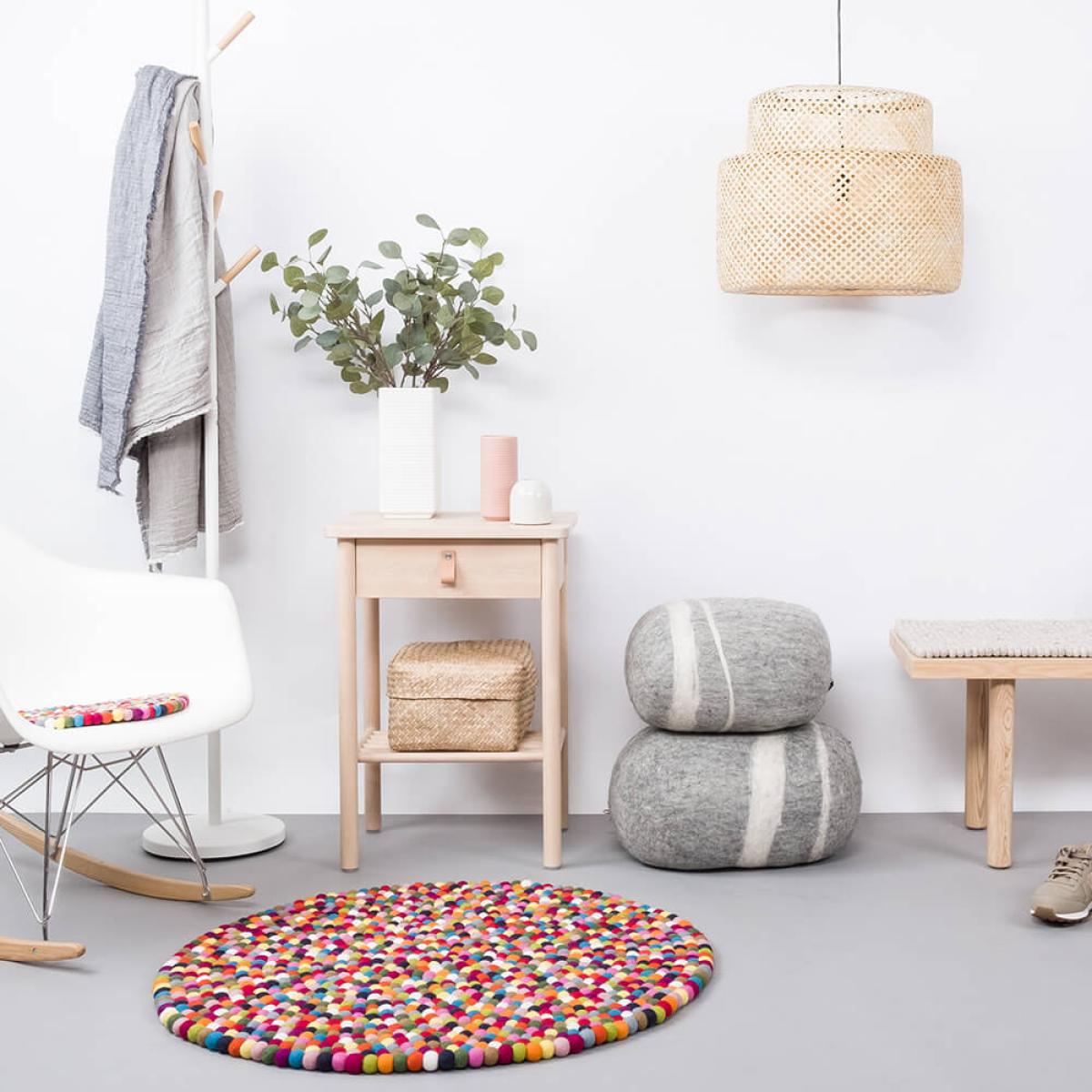 Felt Ball Rug Lotte Round – image 4
