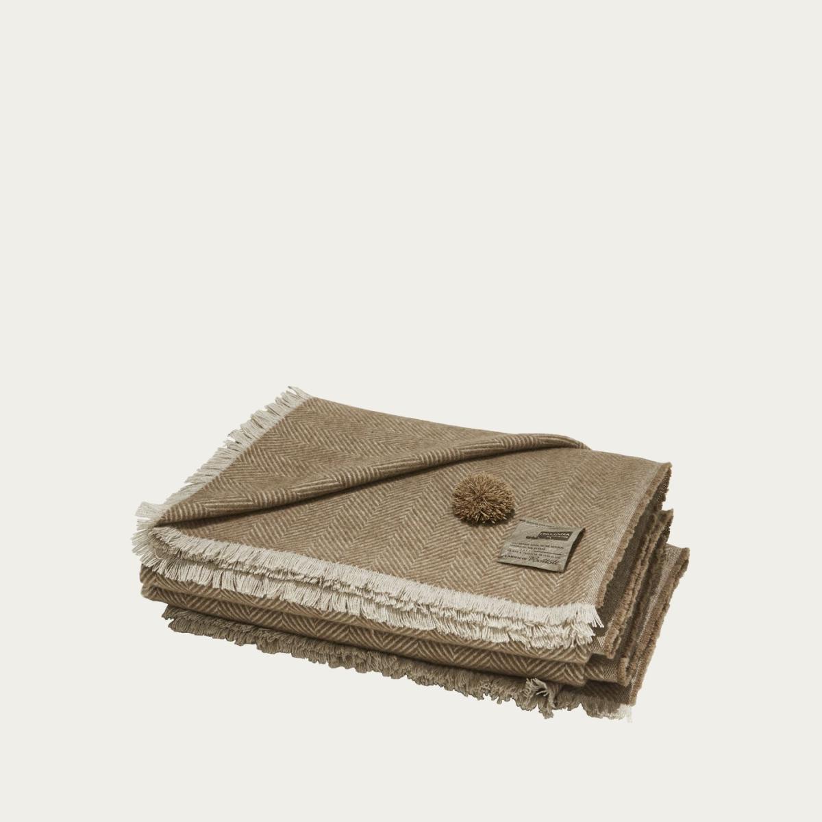 Camel Herringbone Blanket – image 1