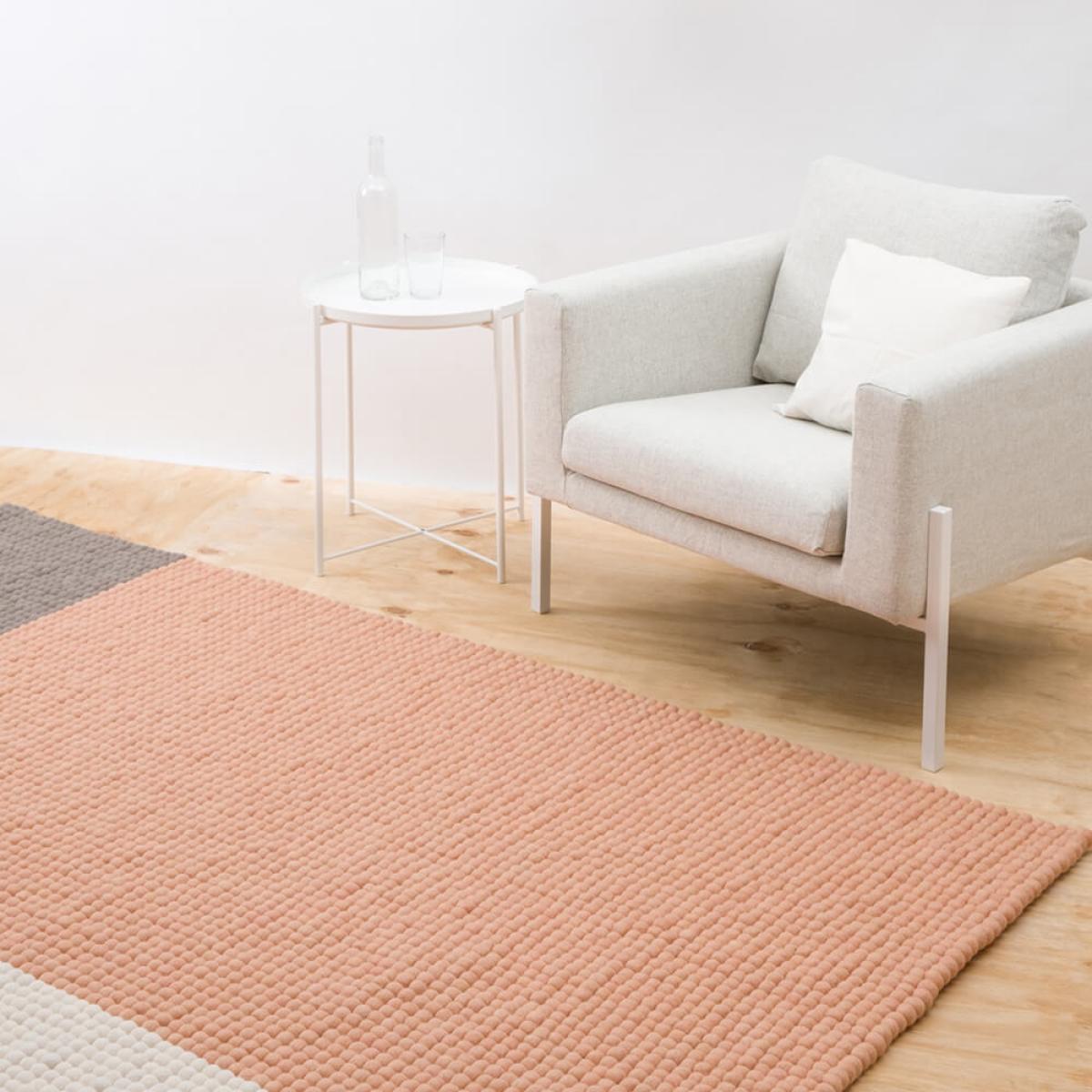 Soft Orange Cube Felt Ball Rug – image 4