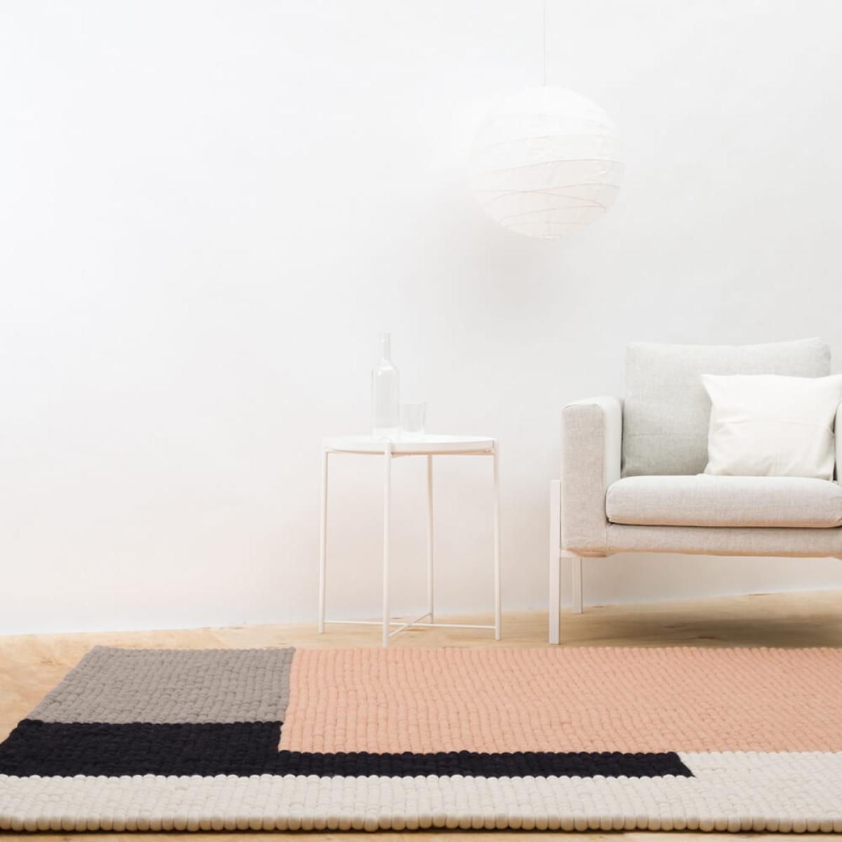 Soft Orange Cube Felt Ball Rug – image 5