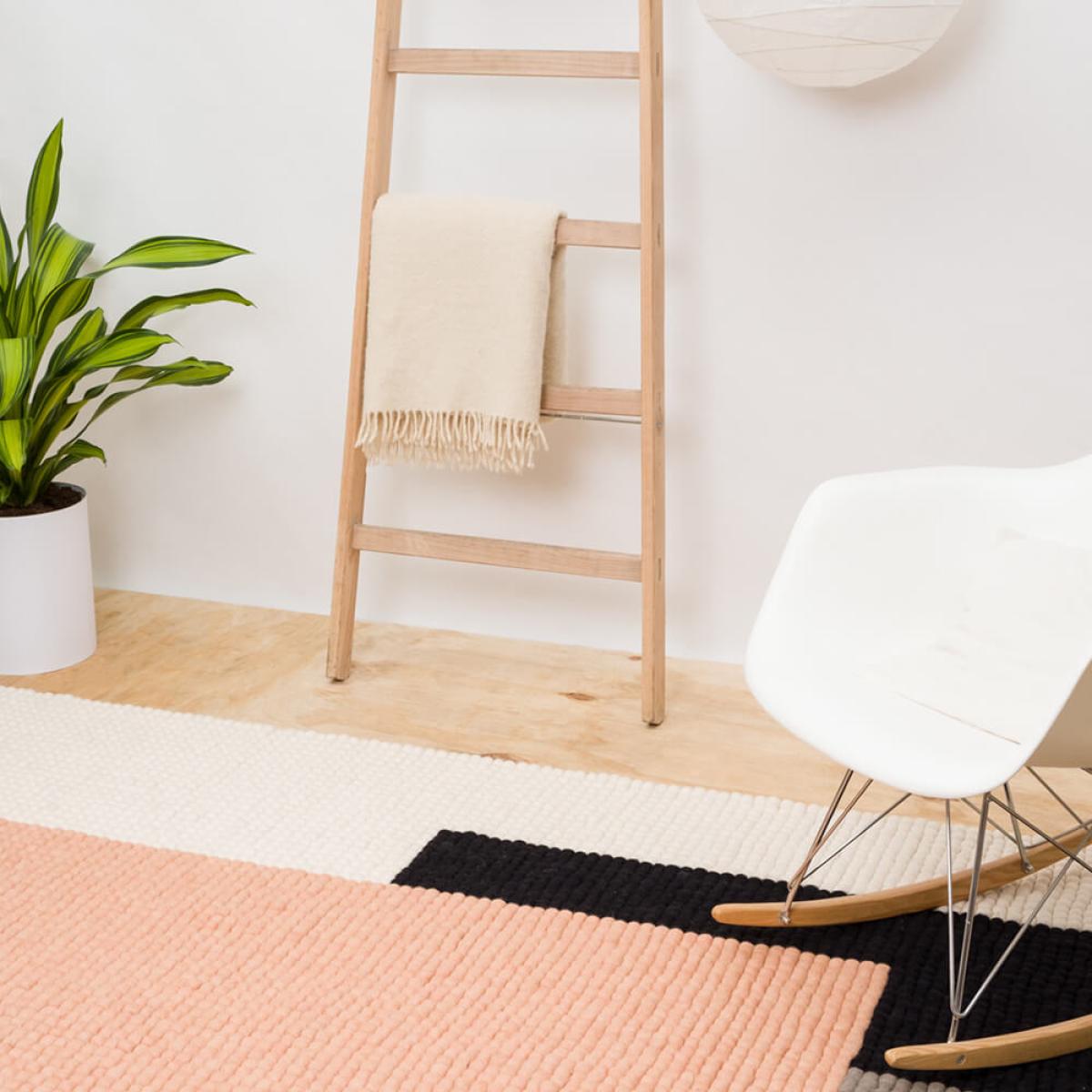 Soft Orange Cube Felt Ball Rug – image 6