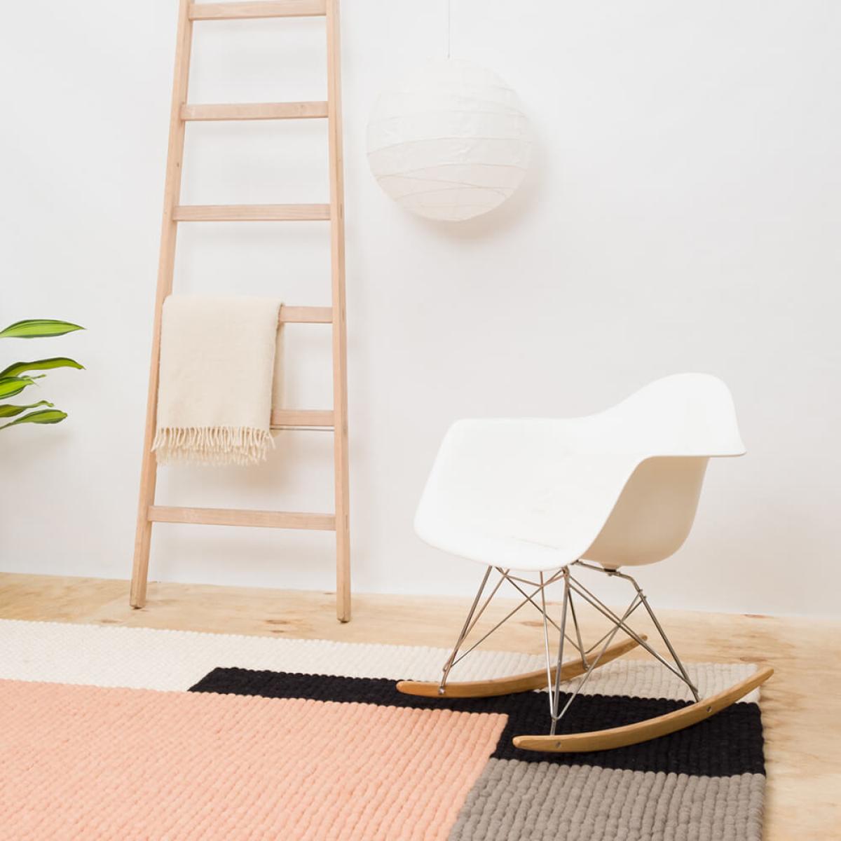 Soft Orange Cube Felt Ball Rug – image 7