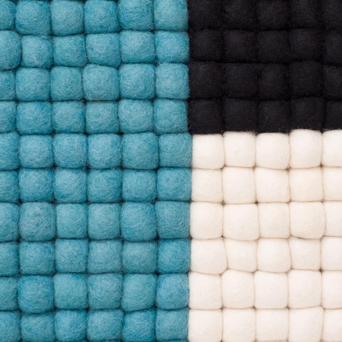 Dark Cyan Cube Felt Ball Rug – image 2
