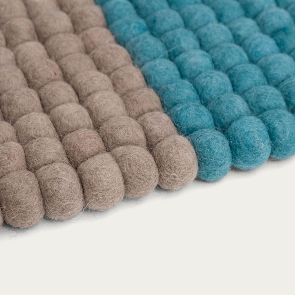Dark Cyan Cube Felt Ball Rug – image 3