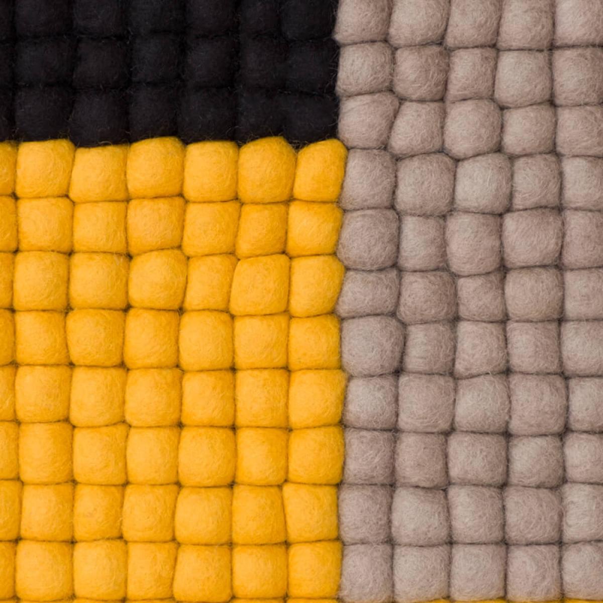 Yellow Cube Felt Ball Rug – image 2