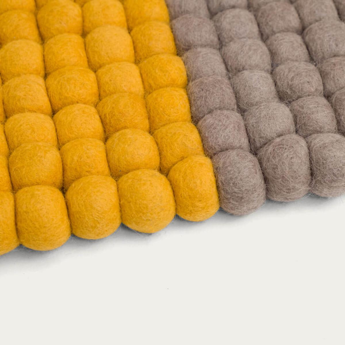 Yellow Cube Felt Ball Rug – image 3