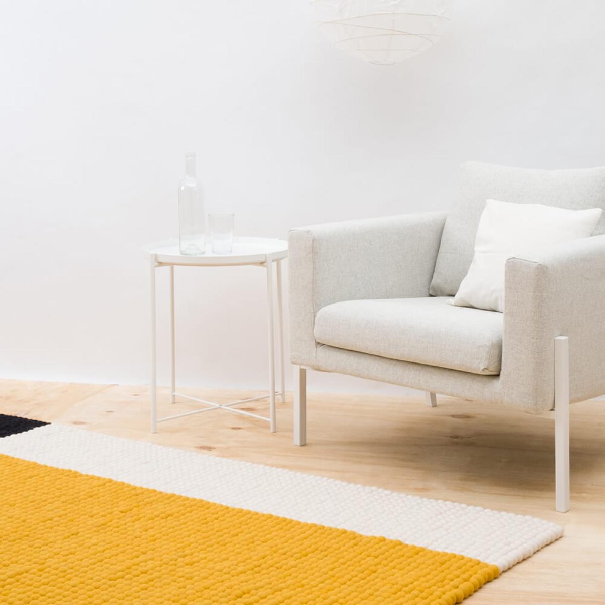Yellow Cube Felt Ball Rug – image 6